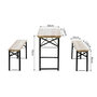 Voir la diapositive 3 : OUTSUNNY Table de camping pique-nique pliable portable + 2 bancs pliables métal époxy noir bois massif sapin