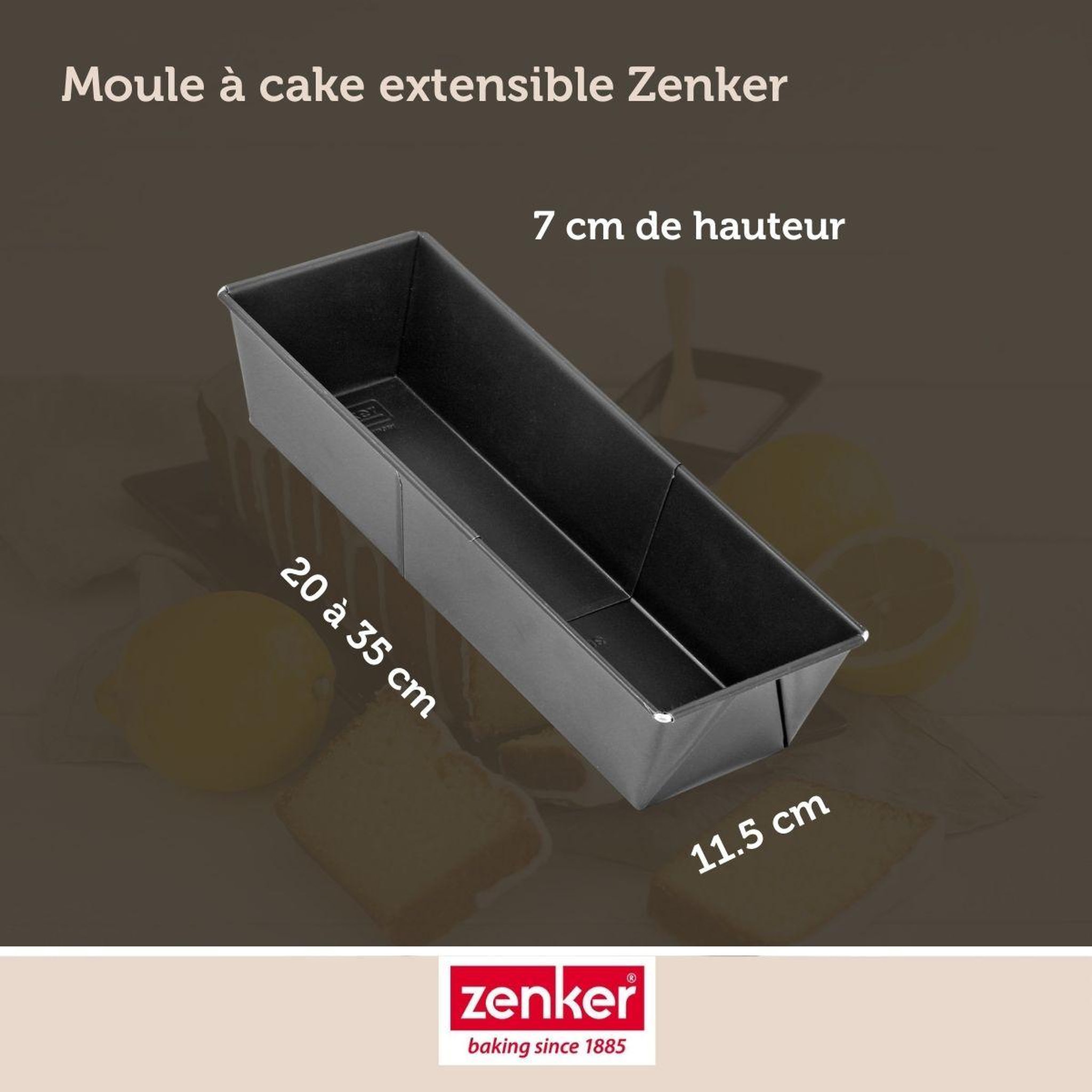 Voir la diapositive 4 : ZENKER Moule à cake extensible 20 à 35 cm zenker black metallic