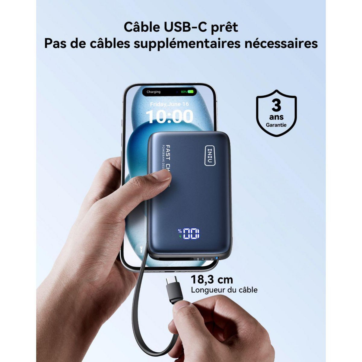 INIU Batterie externe 20 000 mAh Pocket Power
