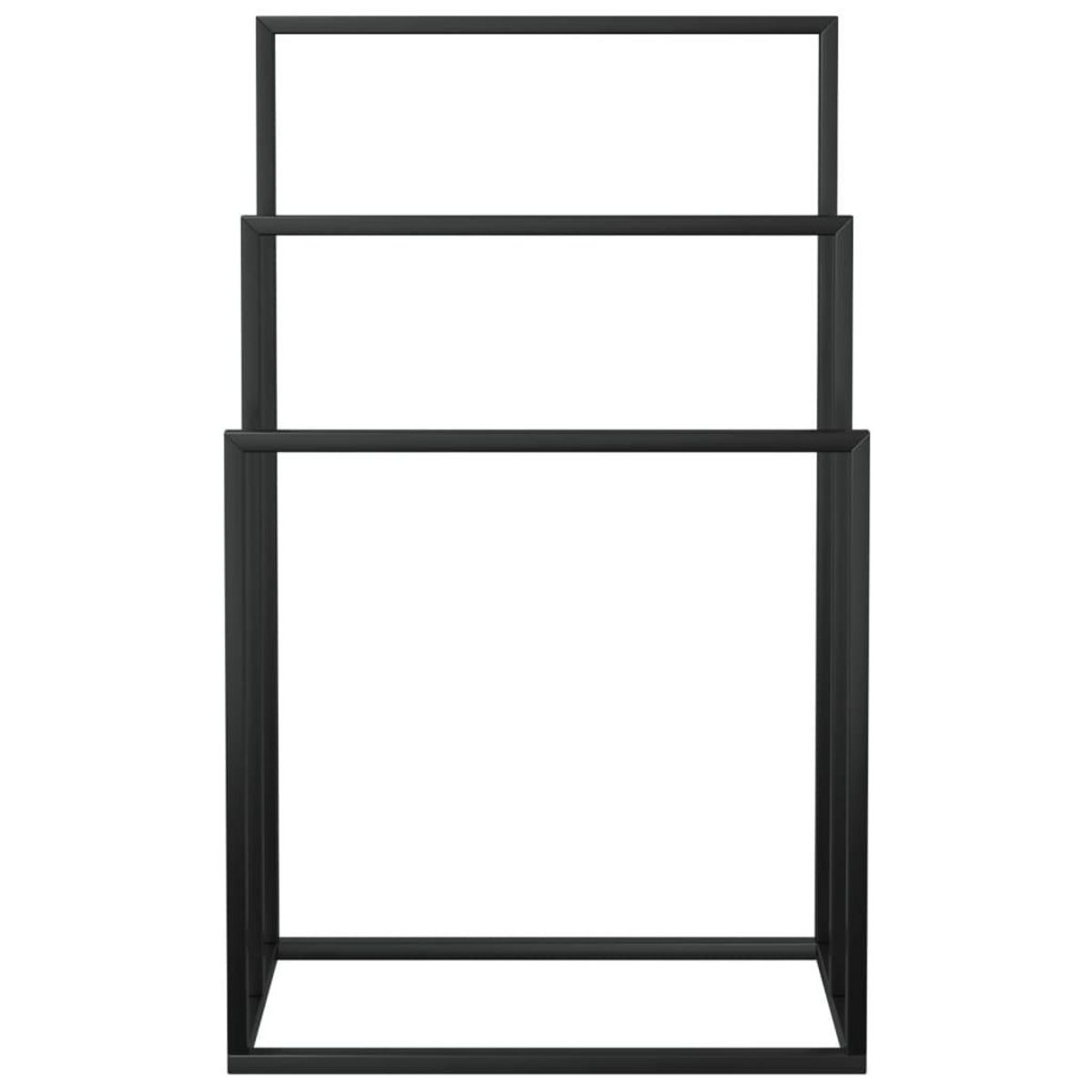 VIDAXL Porte-serviettes sur pied Noir 48x24x79 cm Fer