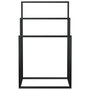 Voir la diapositive 3 : VIDAXL Porte-serviettes sur pied Noir 48x24x79 cm Fer