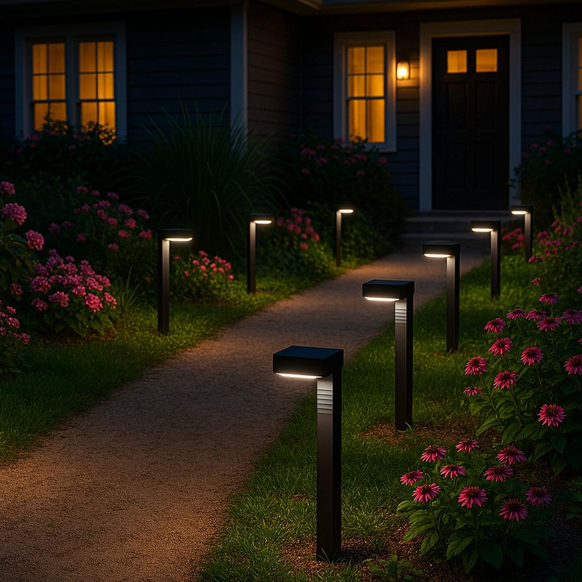 Lumisky Lot de 8 balises solaires OSTRY Noir Plastique 150LM