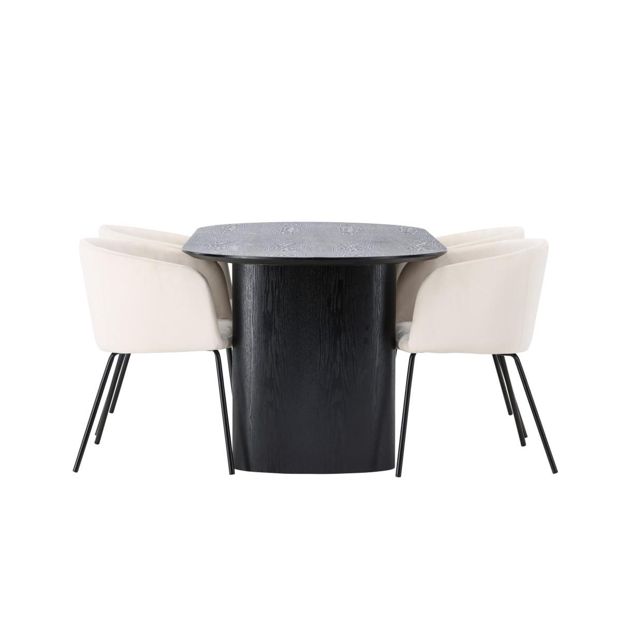 Voir la diapositive 2 : Paris Prix Ensemble table à manger & 4 chaises  isolde & berit  180cm noir & beige