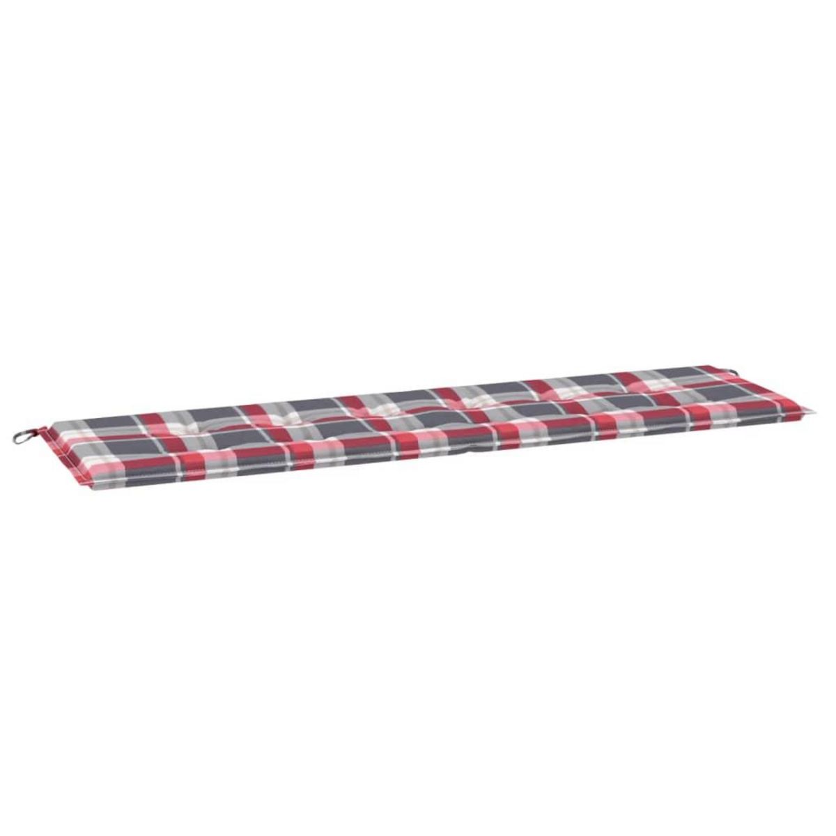 VIDAXL Coussin de banc de jardin motif a carreaux rouges 180x50x3 cm