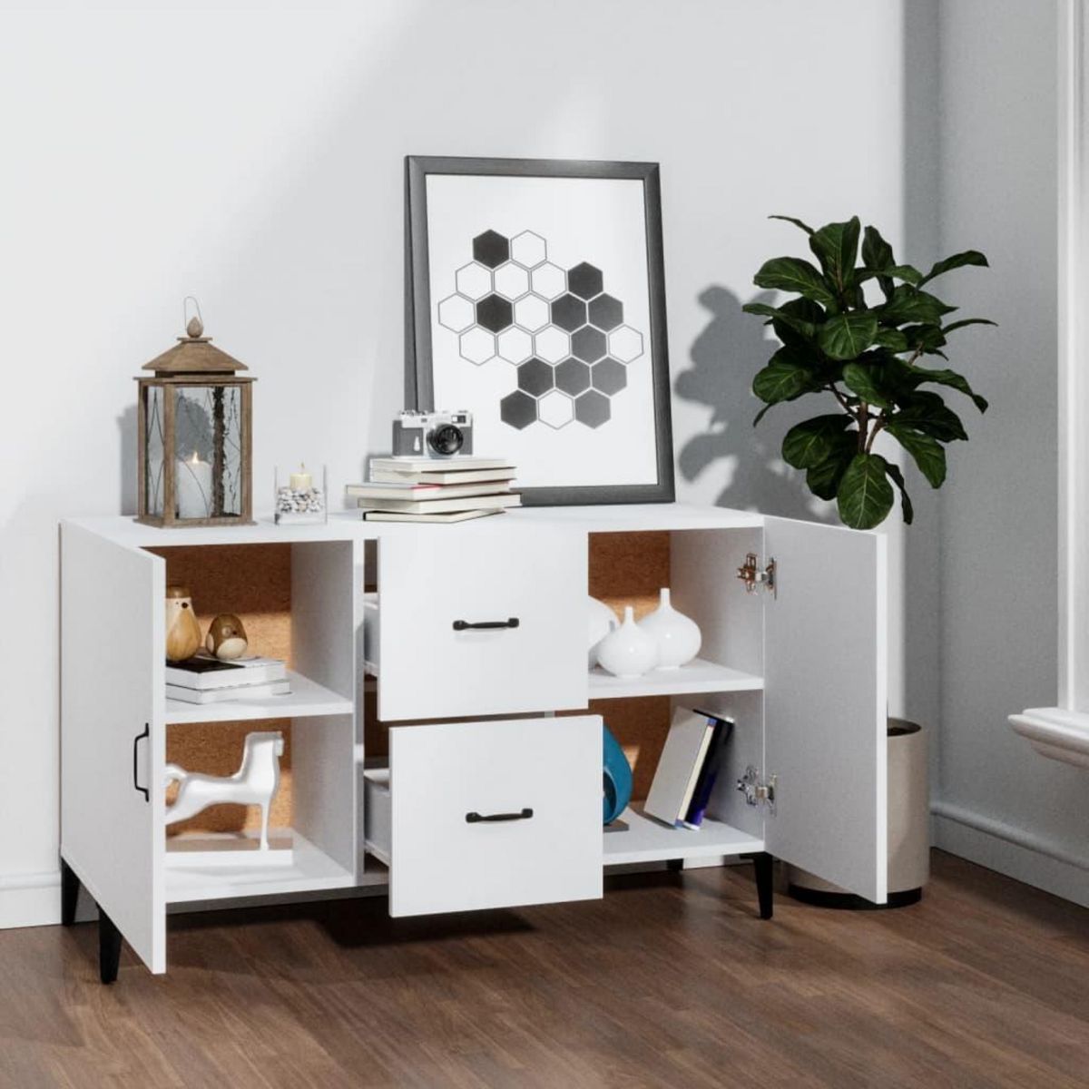 VIDAXL Buffet blanc 100x36x60 cm bois d'ingenierie