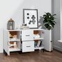 Voir la diapositive 3 : VIDAXL Buffet blanc 100x36x60 cm bois d'ingenierie