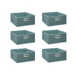 TOILINUX Lot de 6 boîtes de rangement en tissu MIX 'N MODUL. Coloris disponibles : Rouge, Jaune, Bleu