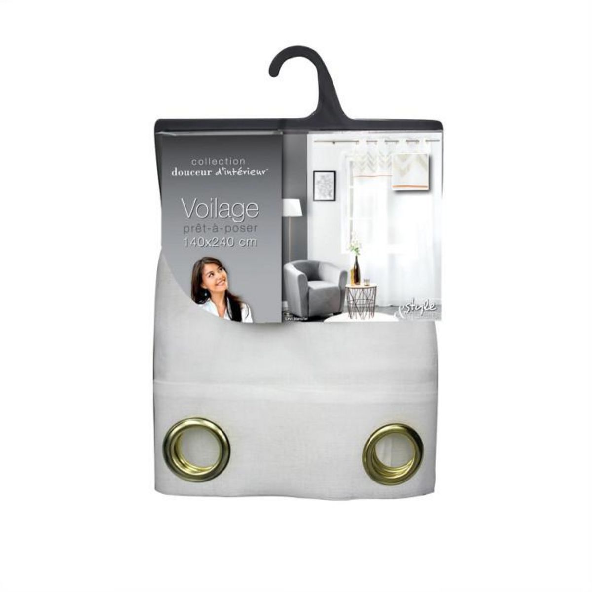 Paris Prix Rideau Voilage à Œillets  Levi  140x240cm Or