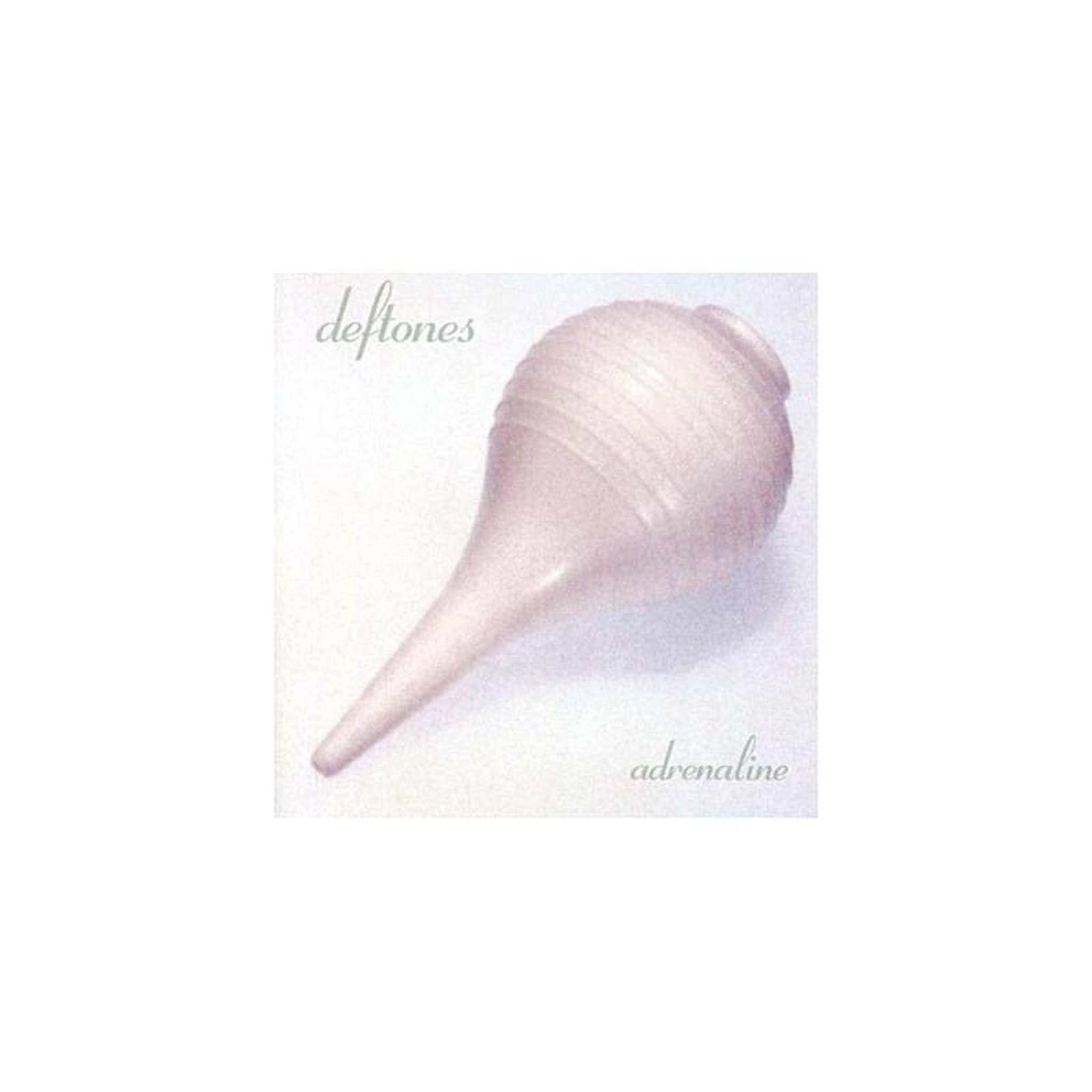 Vinyle adrenaline de deftones, jaquette minimaliste avec ampoule en forme d'entonnoir