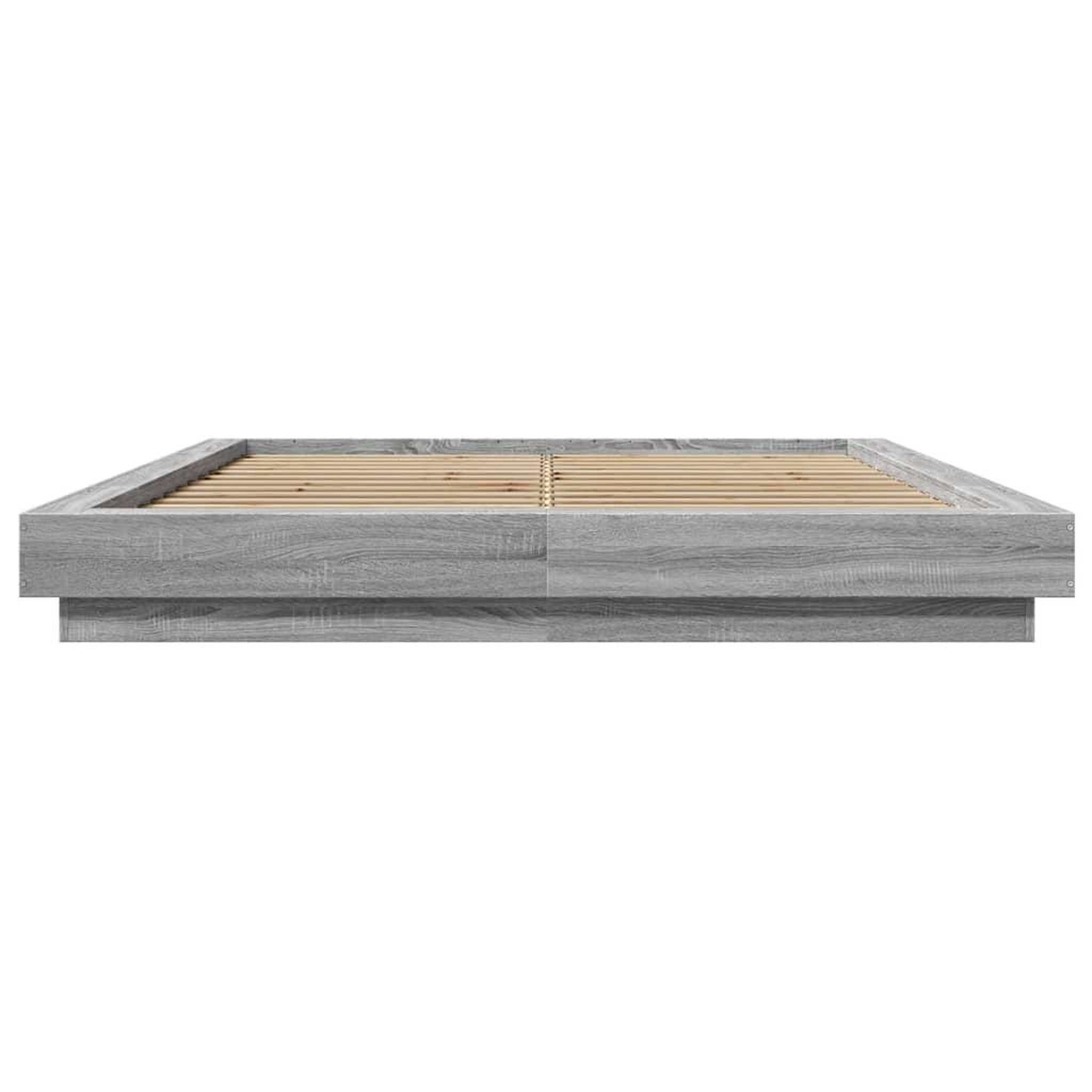 Voir la diapositive 5 : VIDAXL Cadre de lit et lumieres LED sans matelas sonoma gris 150x200cm