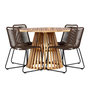 Voir la diapositive 1 : Paris Prix Ensemble Table de Jardin & 4 Chaises  Lumpur & Lindos  120cm Naturel & Marron