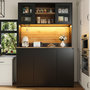 Voir la diapositive 2 : MERAX Buffet de cuisine 5 portes - 120 cm noir led mdf