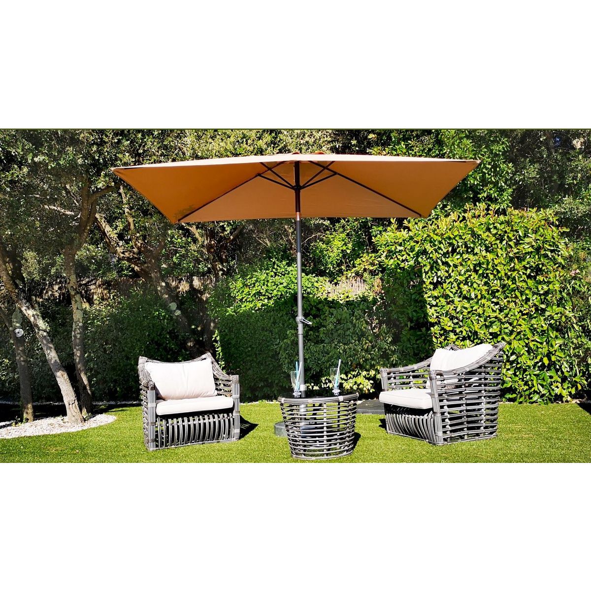 GIvex Parasol droit - Taupe - 2x3m - TILT