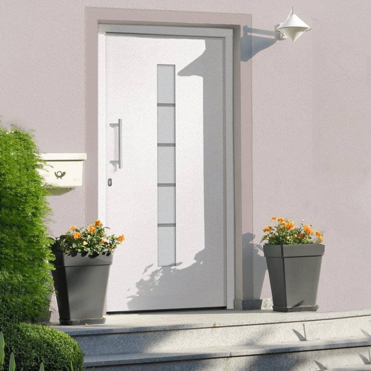 VIDAXL Porte d'entree Aluminium et PVC Blanc 100x200 cm