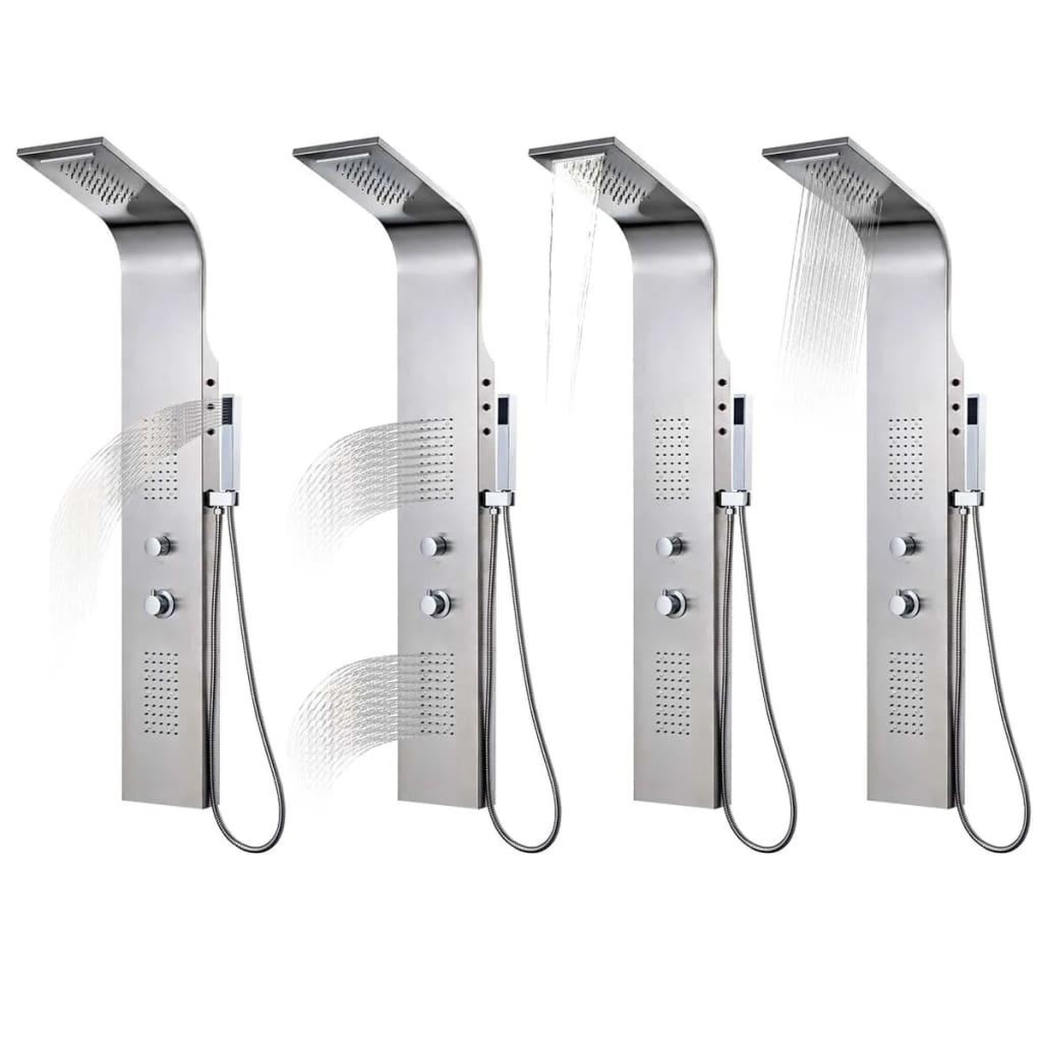 Voir la diapositive 3 : VIDAXL Systeme de panneau de douche acier inoxydable incurve