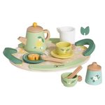 CLASSIC WORLD Classic World Wooden Vintage Tea Set with Tray, 14 pcs. 50576