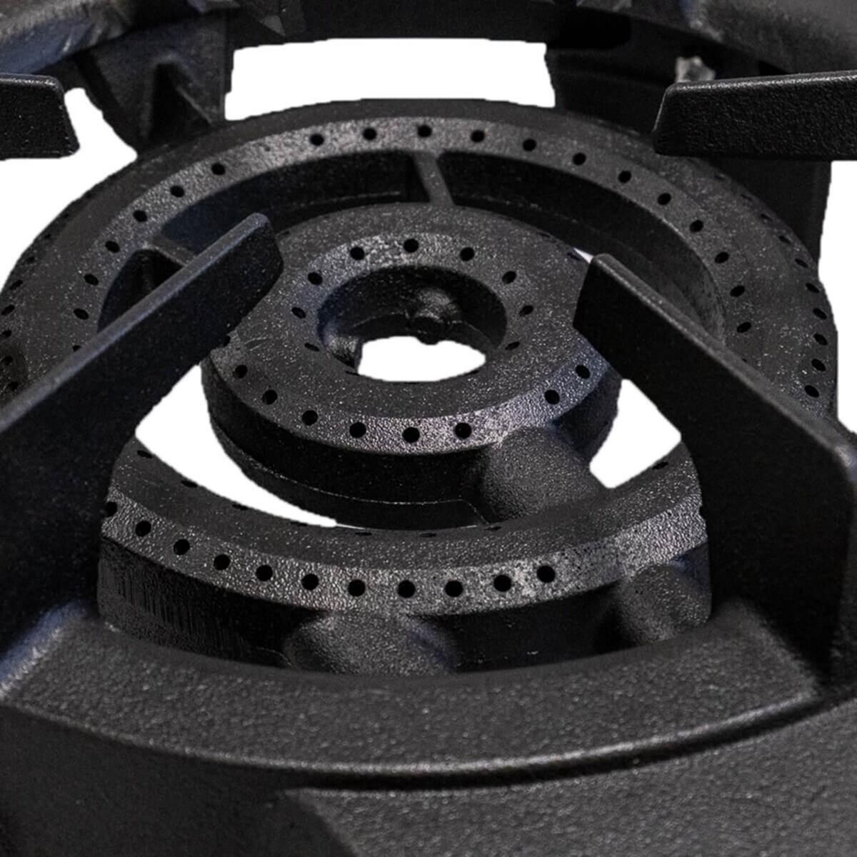 Proweltek Rechaud gaz 4 pieds Fonte véritable 9,8 KW 2 Bruleurs Plats grands volumes