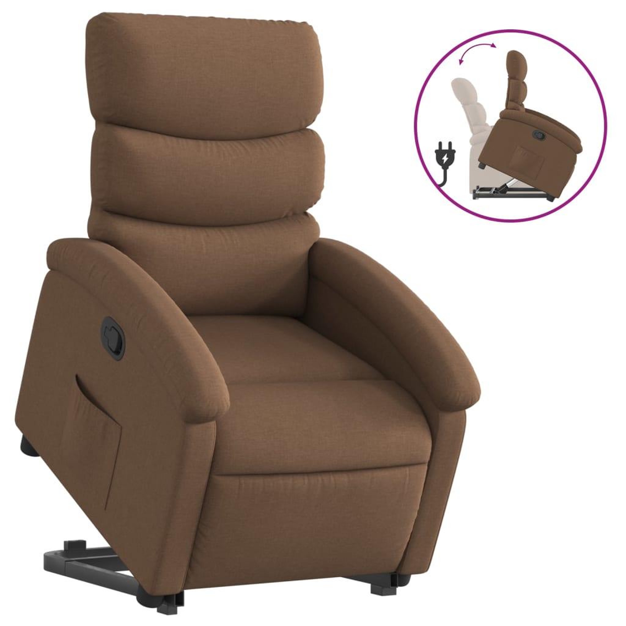 Voir la diapositive 2 : VIDAXL Fauteuil inclinable Marron Tissu