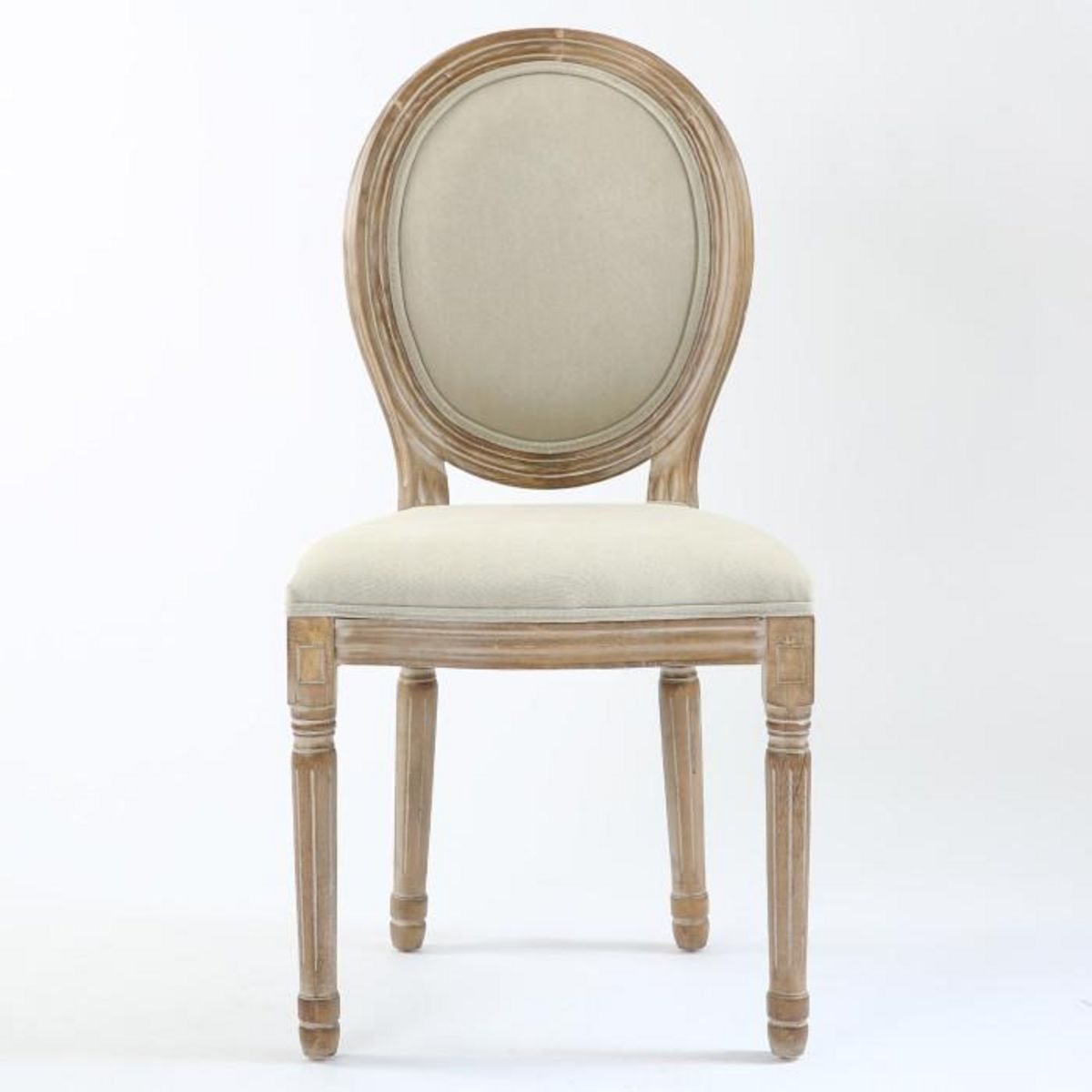 Paris Prix Lot de 20 Chaises Médaillon Tissu  Versailles  96cm Beige