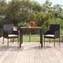 Voir la diapositive 1 : VIDAXL Table de jardin dessus en bois Noir 90x90x75 cm Resine tressee