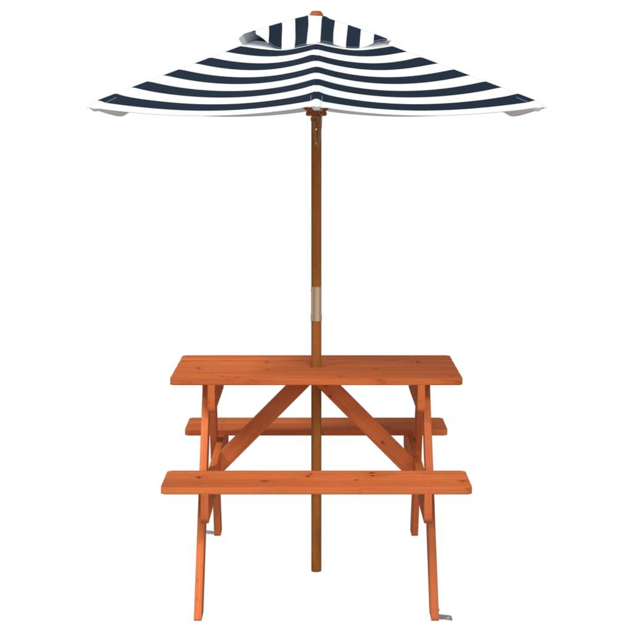 Voir la diapositive 3 : VIDAXL Table de pique-nique pour 4 enfants avec parasol bois de sapin