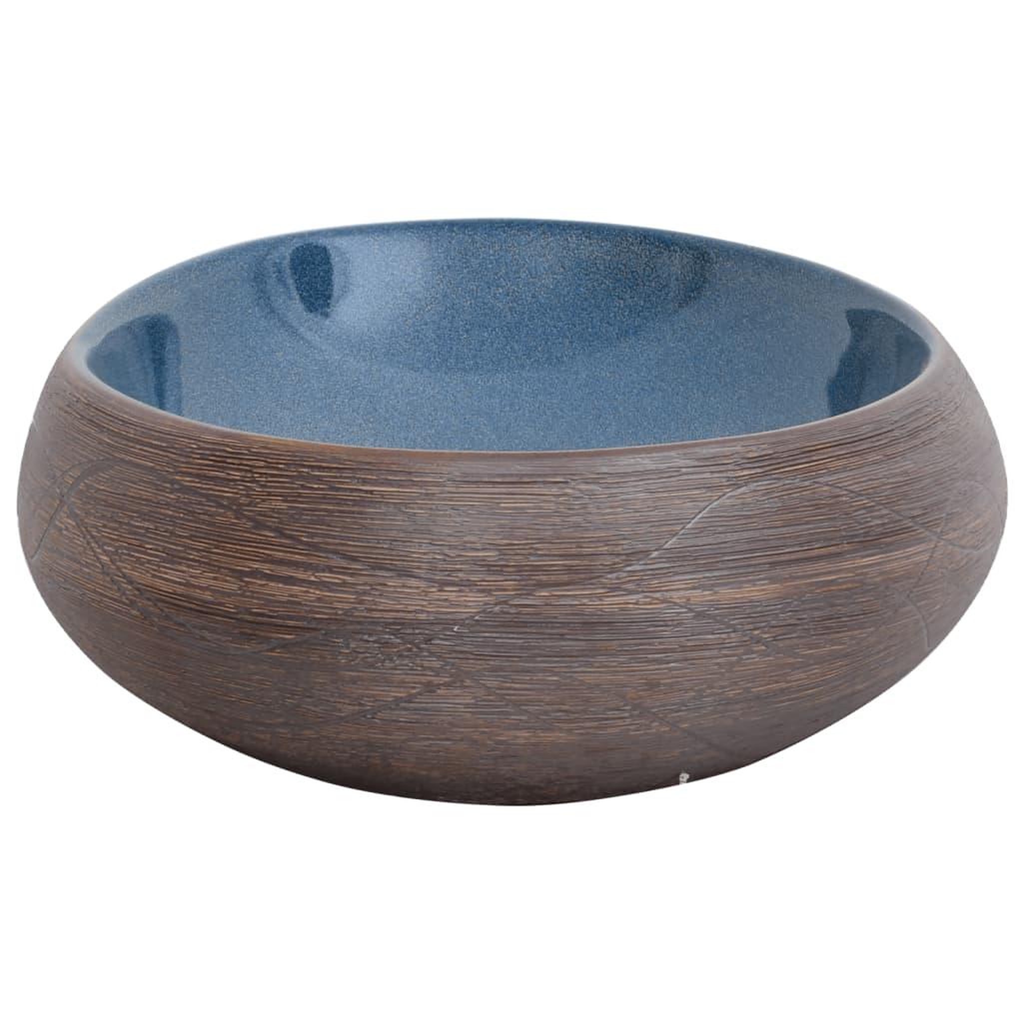 Voir la diapositive 5 : VIDAXL Vasque a poser marron et bleu ovale 59x40x15 cm ceramique