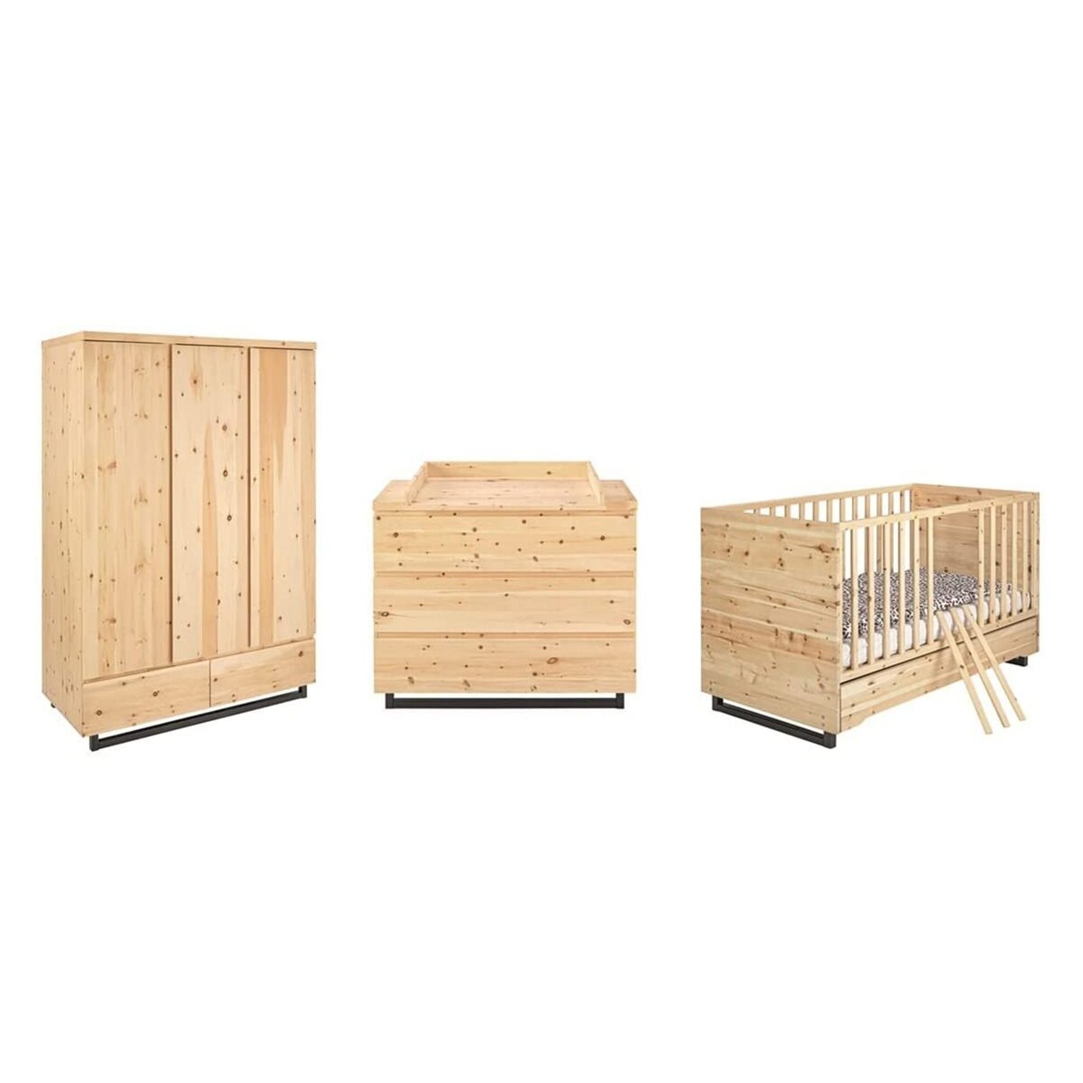 SCHARDT Ensemble de 4 pièces en bois de pin pour chambre d'enfant