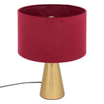 ATMOSPHERA Lampe à Poser en Velours  Siana  35cm Rouge Rubis