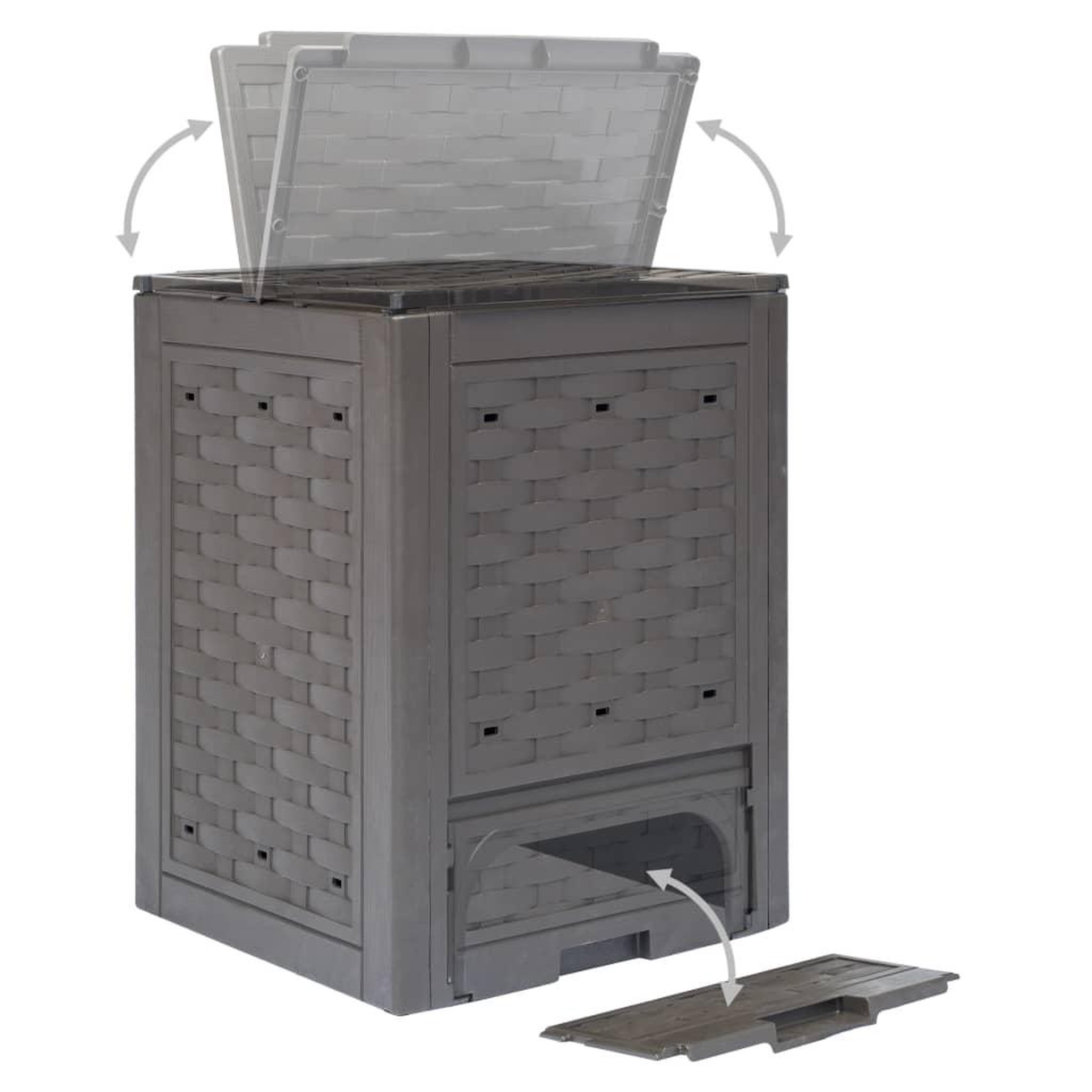 Voir la diapositive 4 : VIDAXL Composteurs de jardin 2 pcs 60x60x83 cm 600 L Plastique rotin