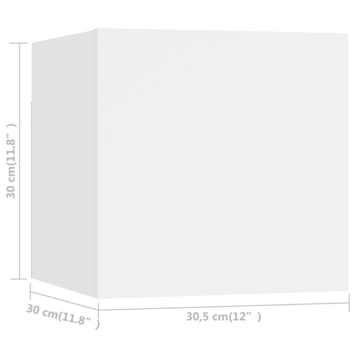 VIDAXL Meuble TV mural Blanc 30,5x30x30 cm