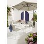 Voir la diapositive 2 : GARDENSTAR Table de jardin rectangulaire - 4/6 places - Acier et plateau imitation bois - ANTIBE V2