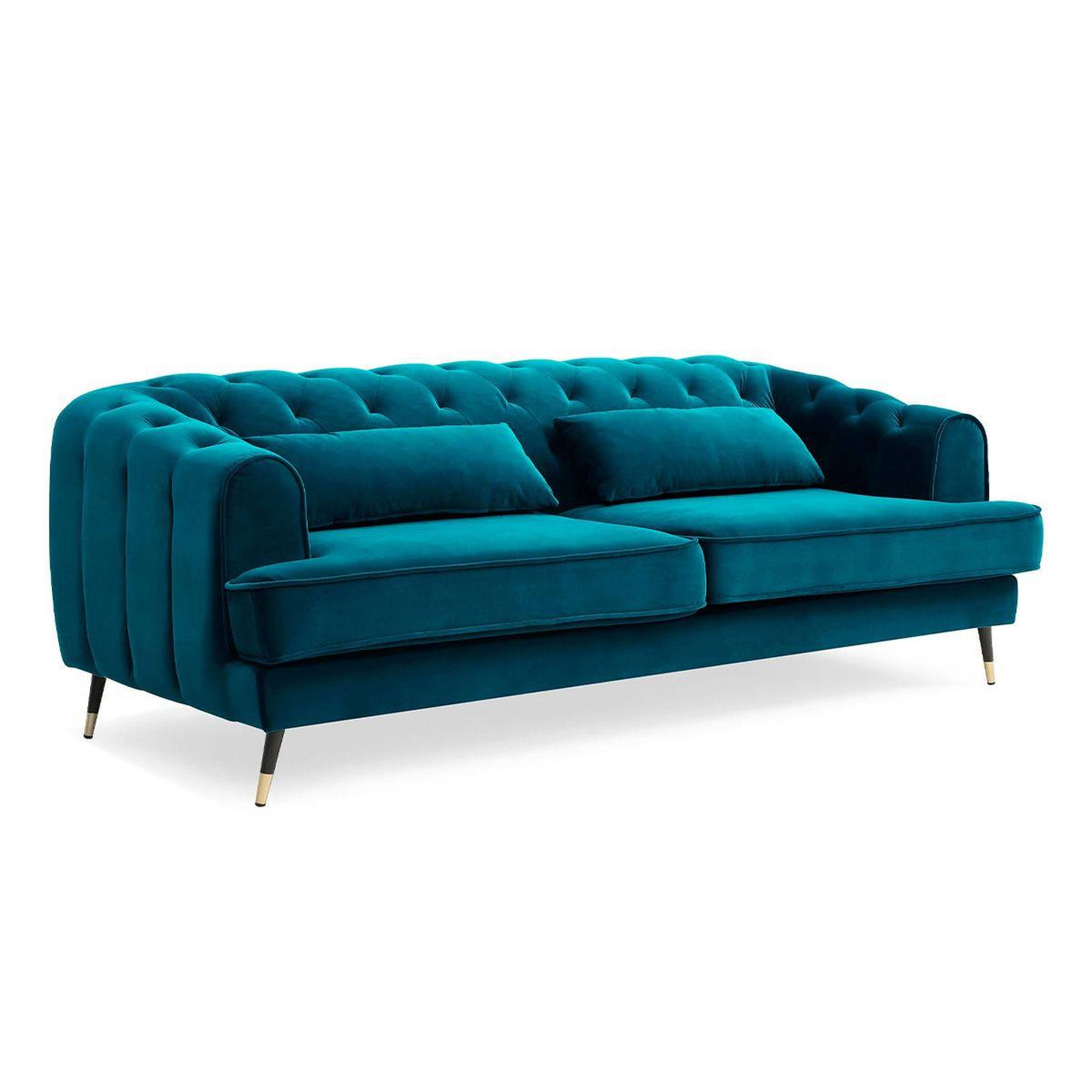 Paris Prix Canapé 3 places en velours  glamour  198cm bleu