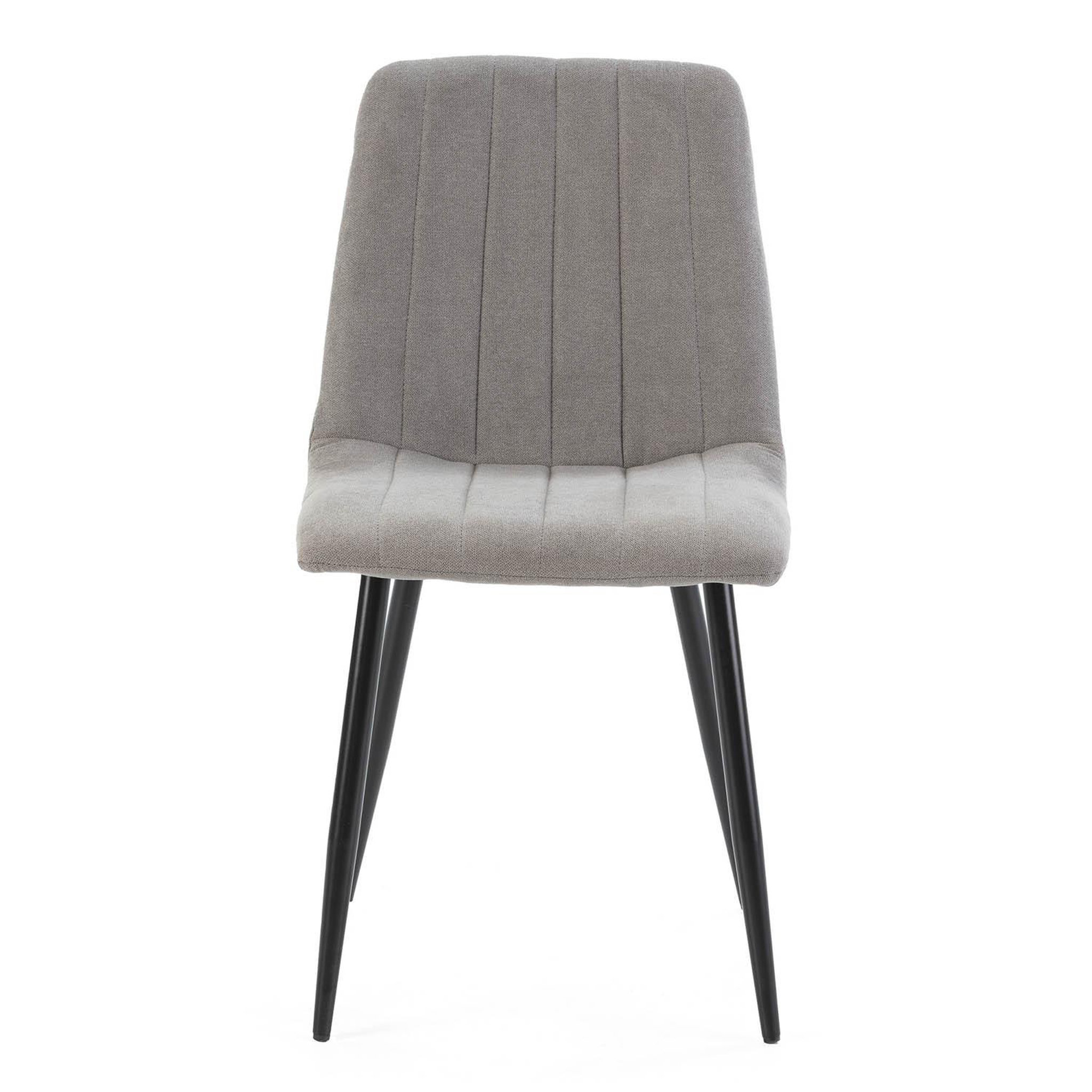 Voir la diapositive 2 : VS VENTA-STOCK Pack 4 chaises Sagi recouvertes de tissu gris