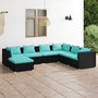 Voir la diapositive 1 : VIDAXL Salon de jardin 7 pcs avec coussins Resine tressee Noir