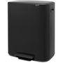 Voir la diapositive 1 : BRABANTIA Poubelle de cuisine tri sélectif à Pédale Bo 2X30L Matt Black