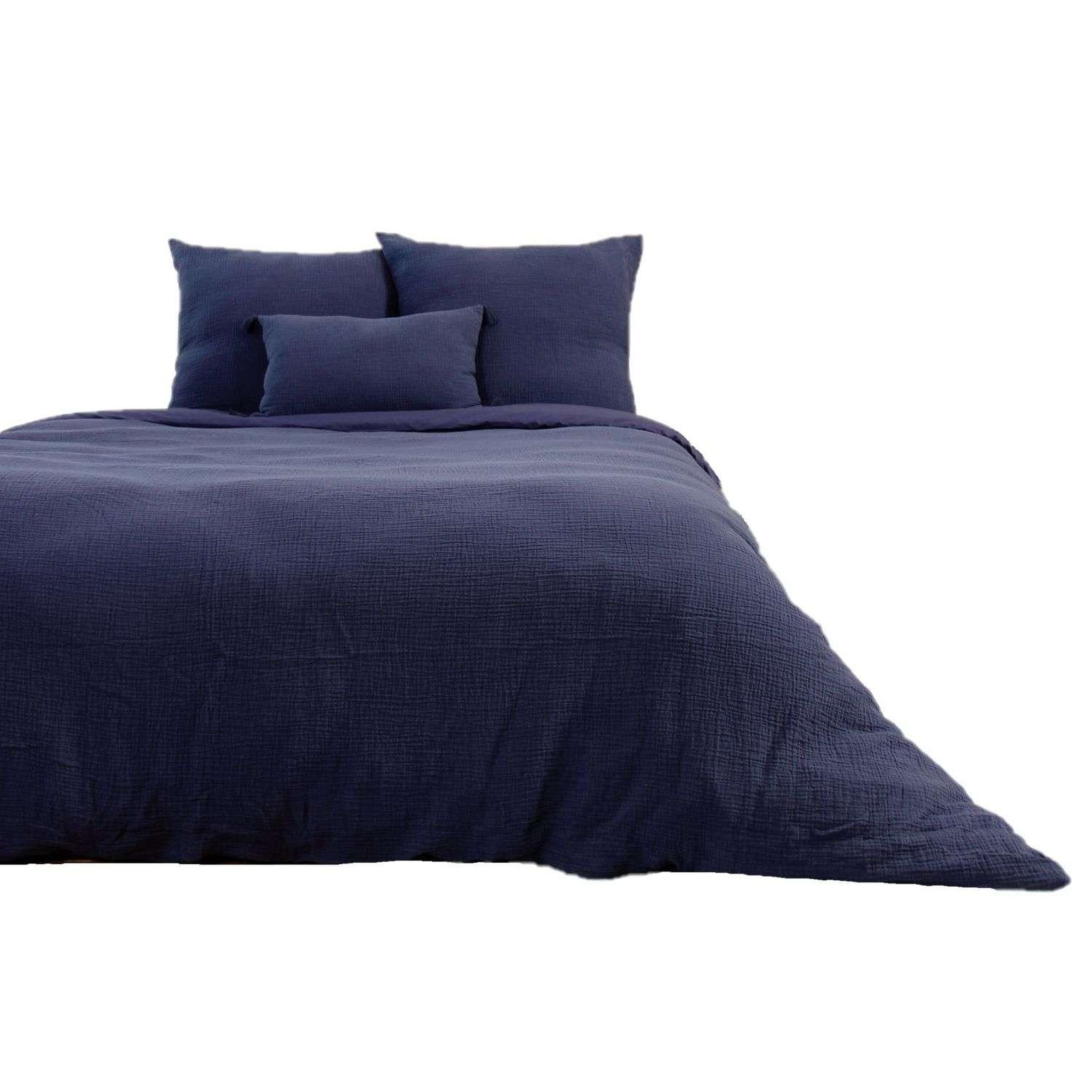 Voir la diapositive 1 : COTE DECO Parure de lit - double gaze de coton