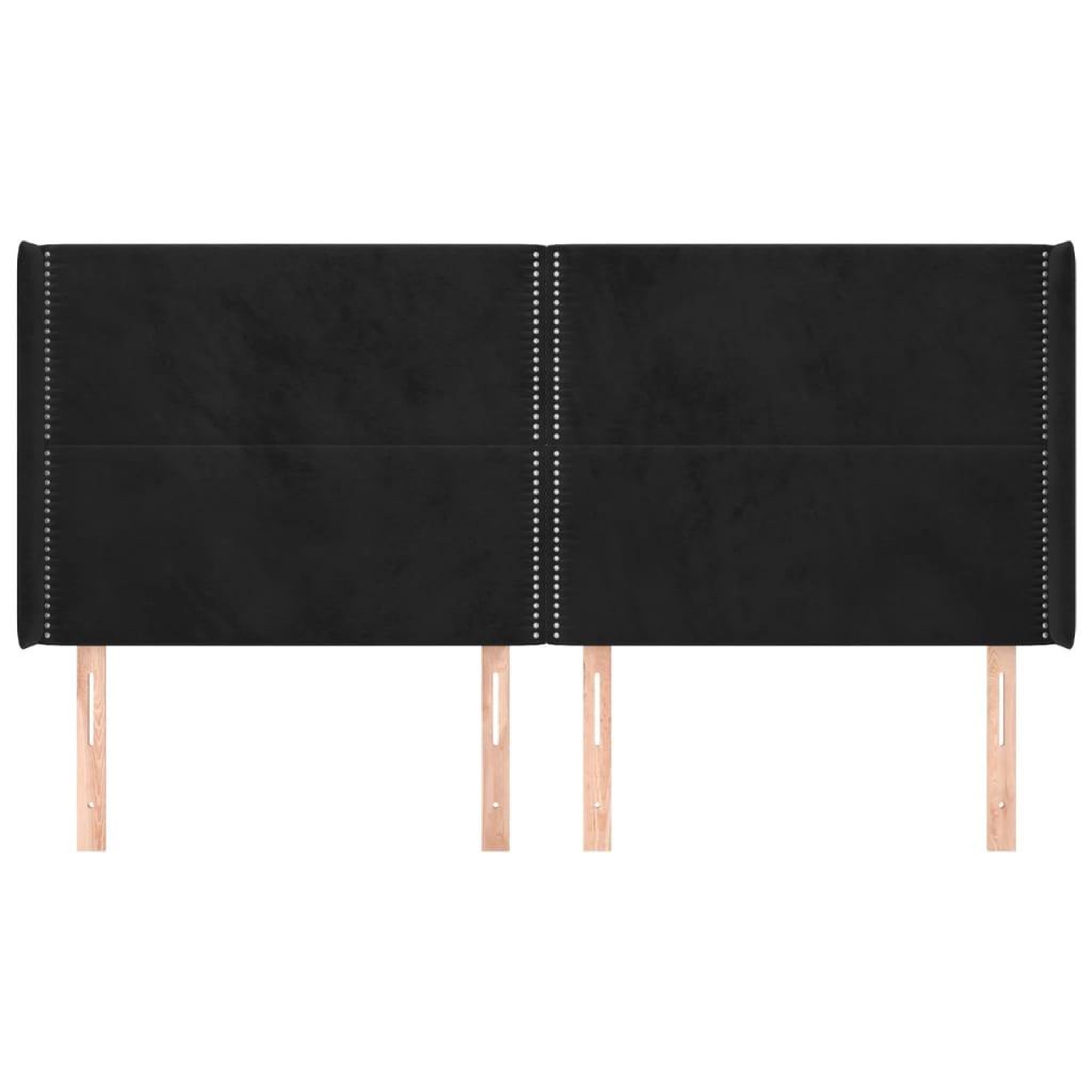 Voir la diapositive 3 : VIDAXL Tete de lit avec oreilles Noir 203x16x118/128 cm Velours