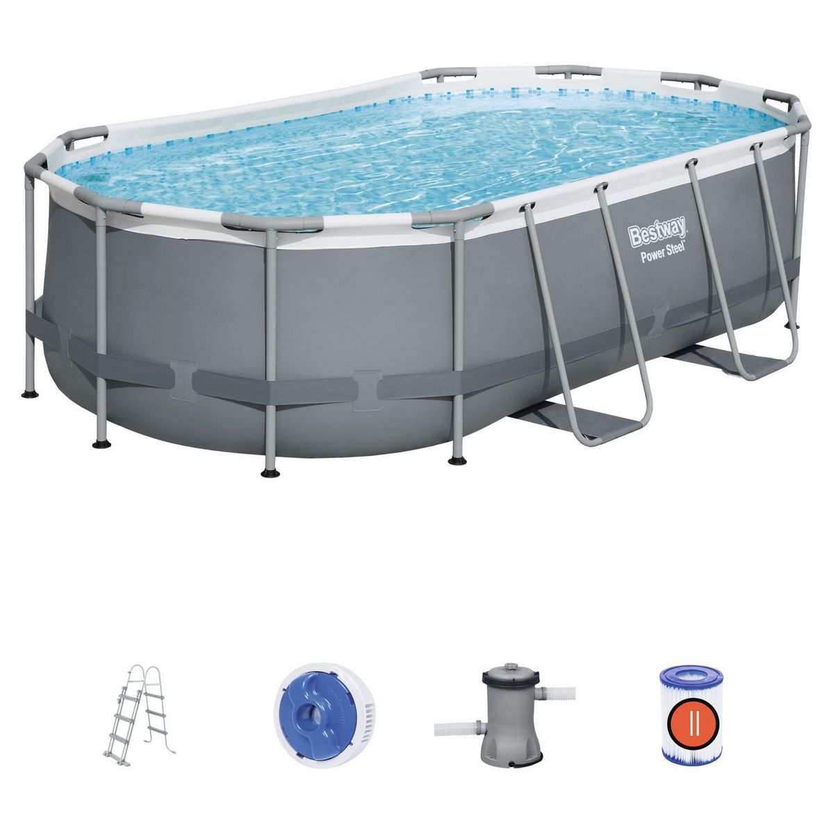 BESTWAY Piscine tubulaire ovale 427x250x100cm Power Steel&trade;