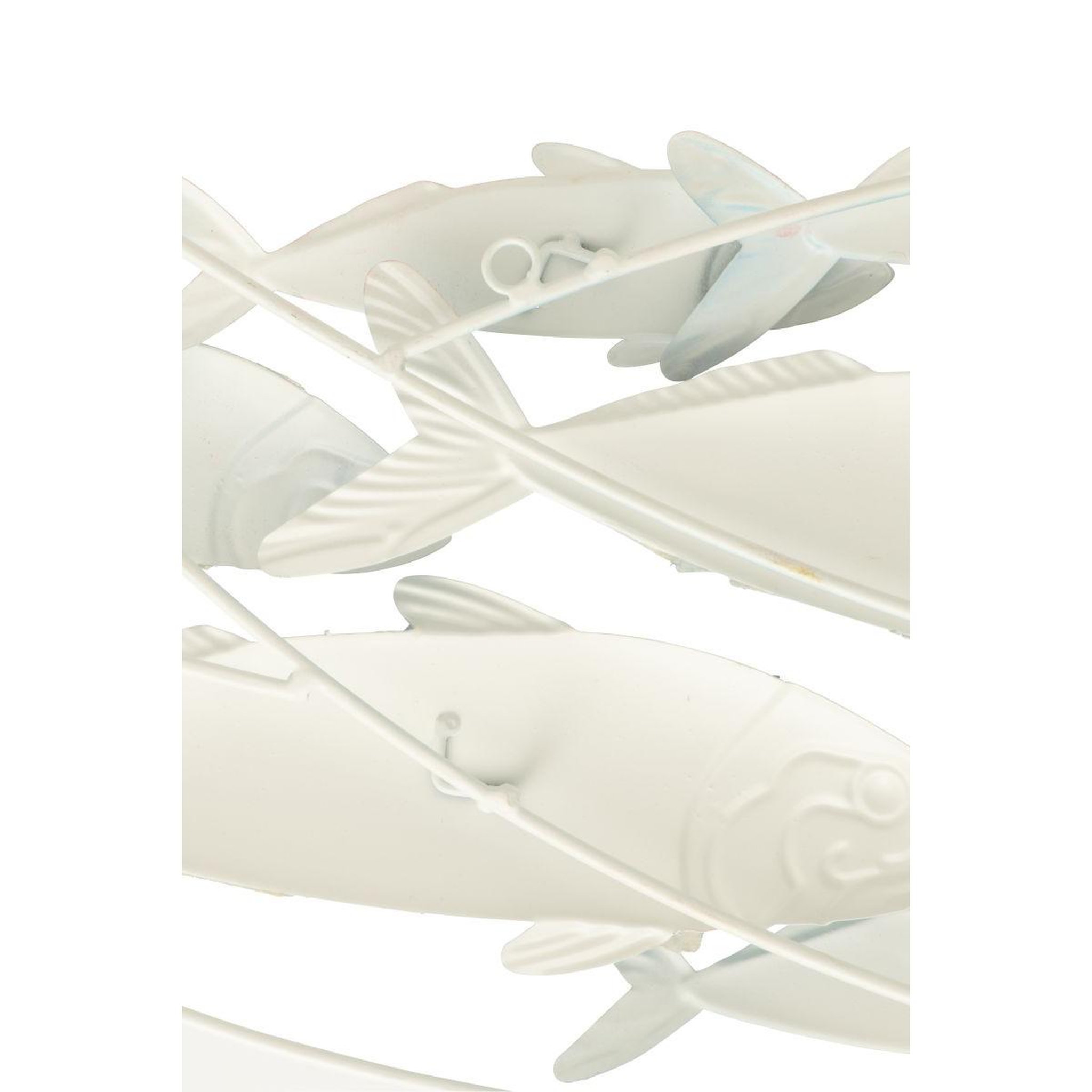 Voir la diapositive 3 : J-LINE Déco murale en métal  groupe de poissons  111cm bleu foncé