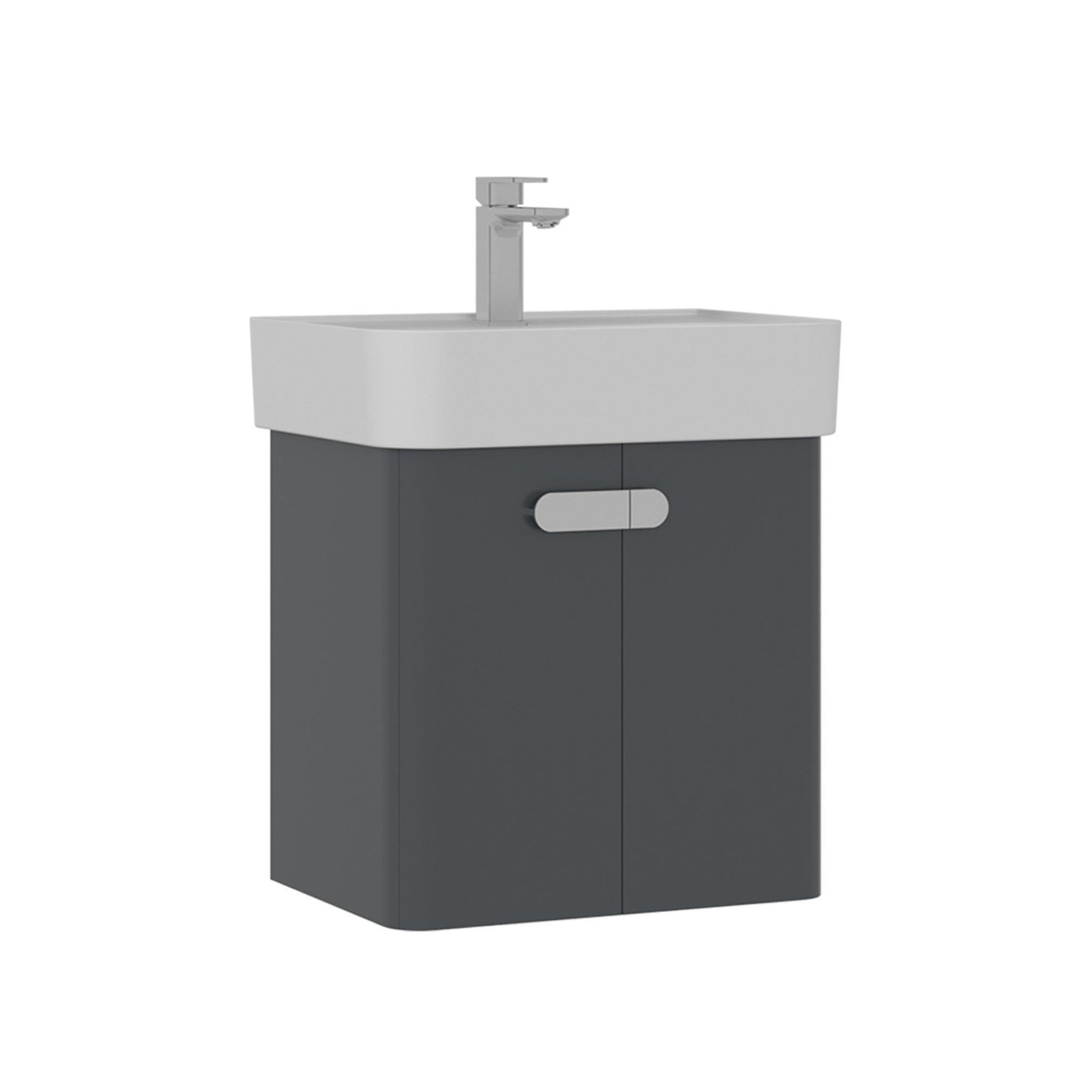 Habitat et Jardin Meuble Vasque  Orbit 55  - 55 x 38 x 62 cm - Anthracite