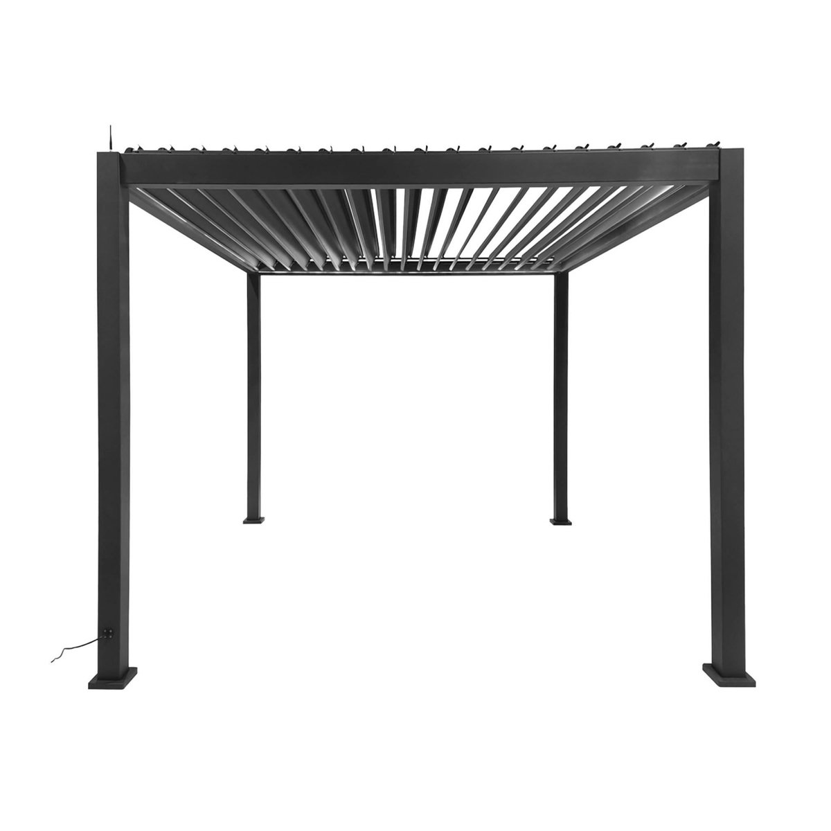 SWEEEK Pergola bioclimatique aluminium motorisée 3x3m avec éclairage LED Triomphe