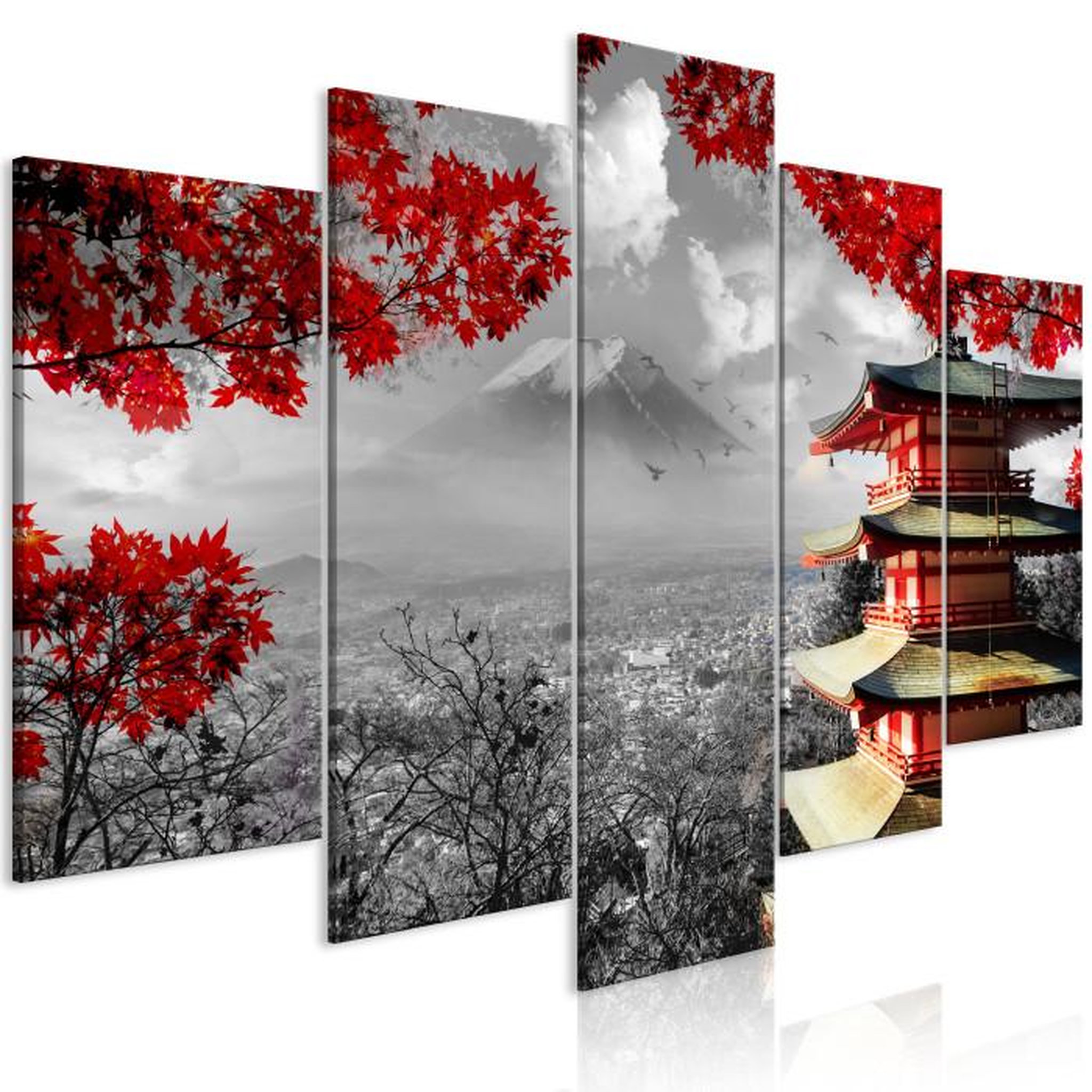 Paris Prix Tableau Imprimé 5 Panneaux  Japanese Adventure Wide. Coloris disponibles : Multicolore