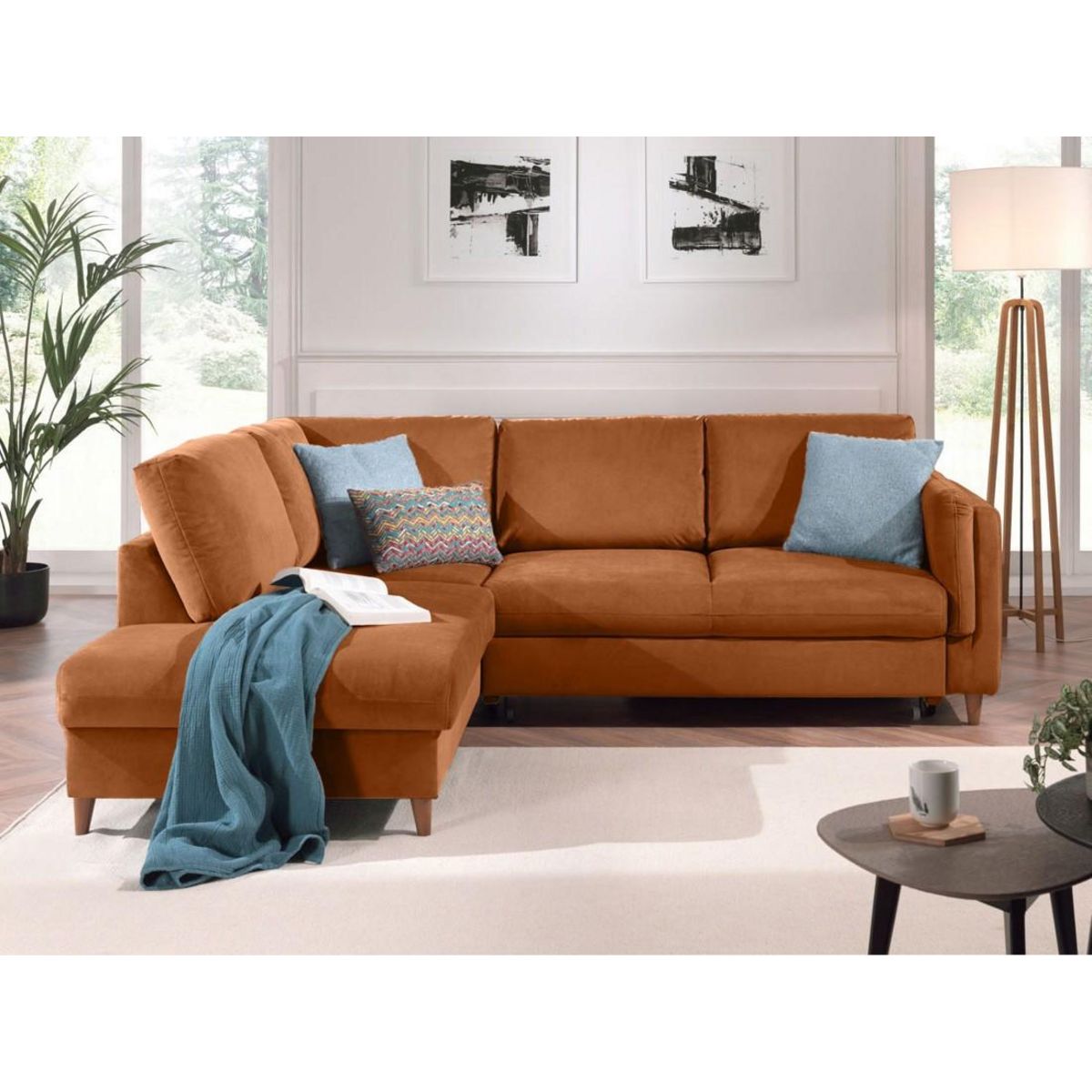 LISA DESIGN Brooke - canapé d'angle gauche - convertible - 5 places - en velours