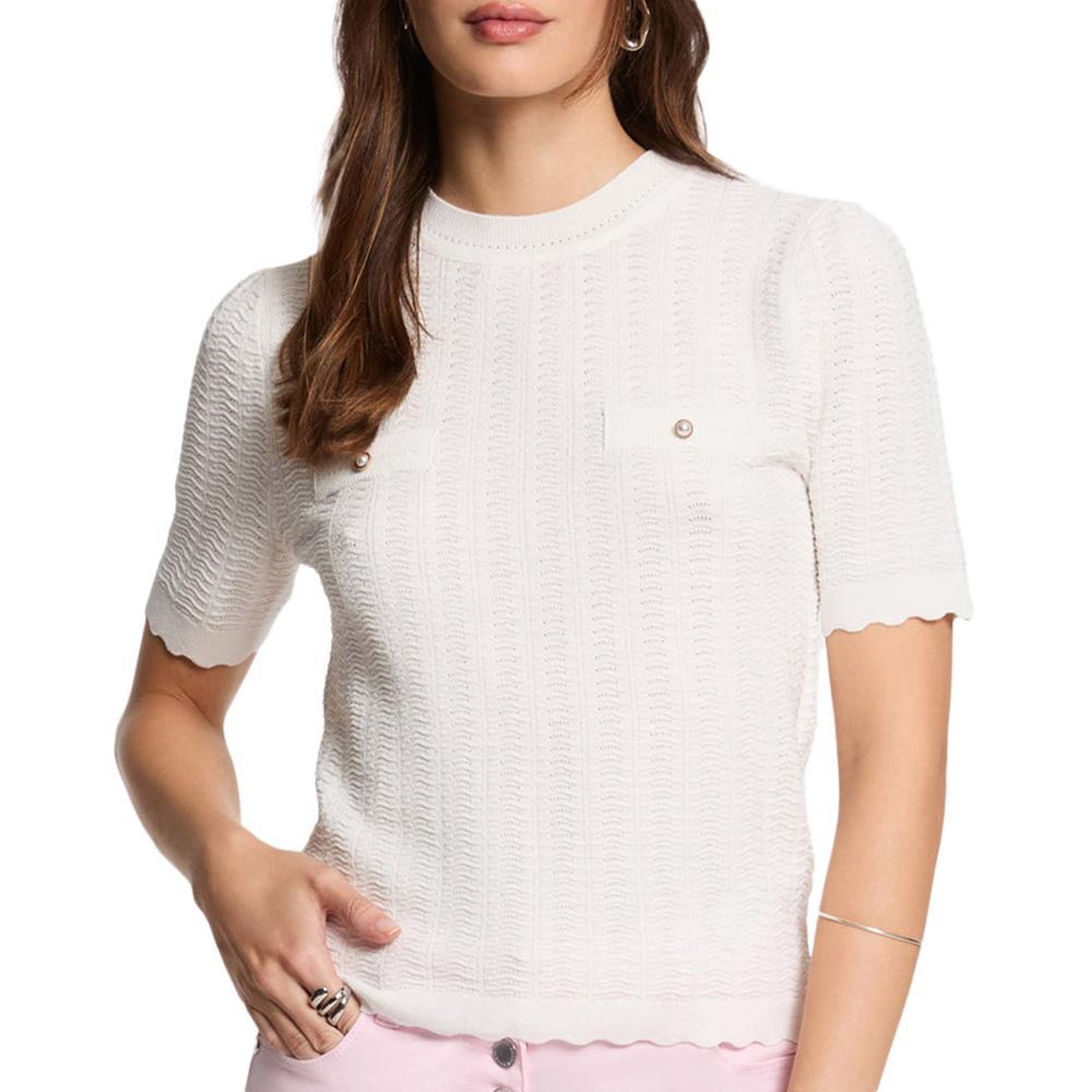 MORGAN Pull Blanc Femme Morgan MSEOUL. Coloris disponibles : Blanc