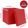 Voir la diapositive 6 : VIDAXL Boîtes de rangement et couvercles 4 pcs Rouge 32x32x32 cm Tissu