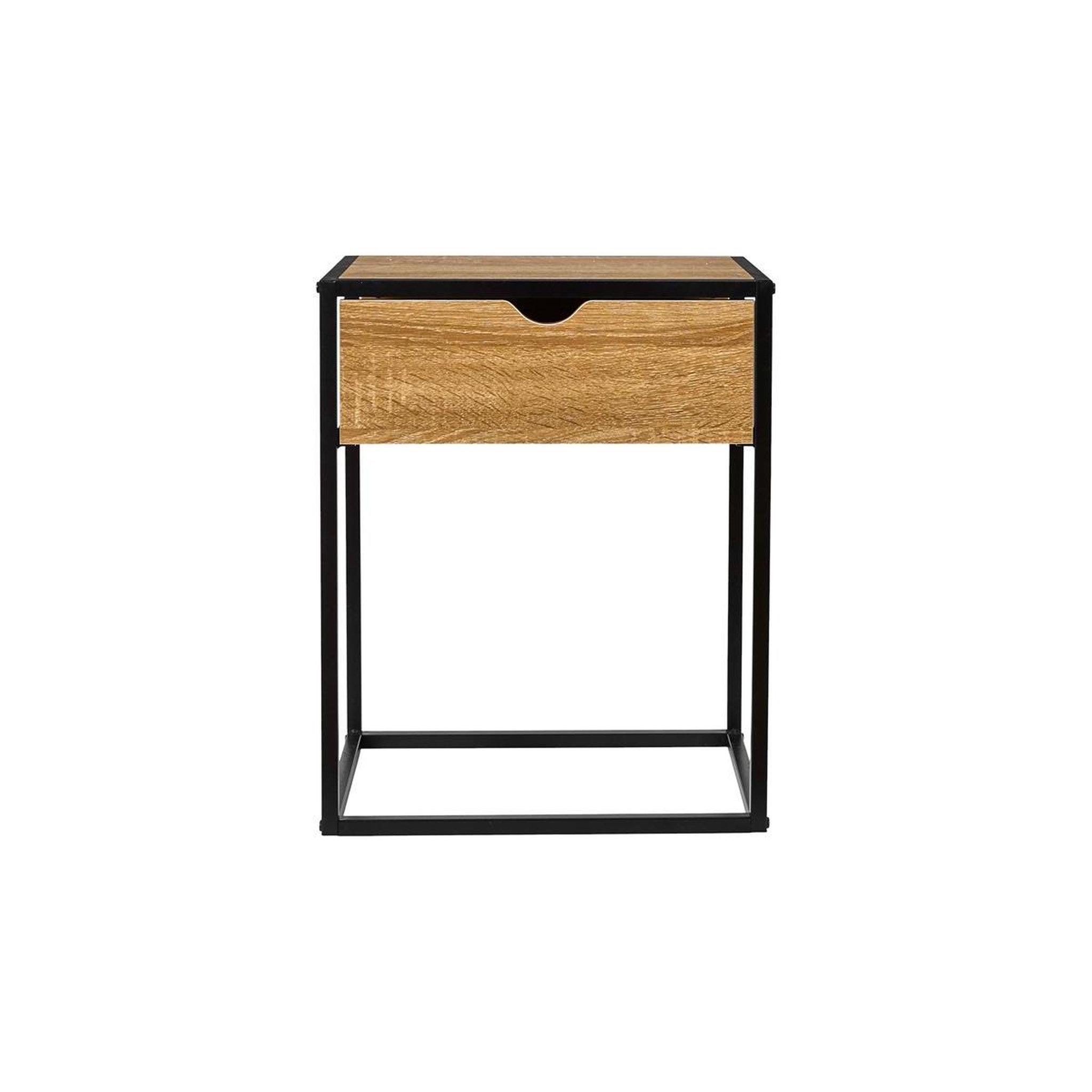 Voir la diapositive 2 : The Home Deco Factory Table de Chevet Avec Tiroir  Loka  50cm Marron