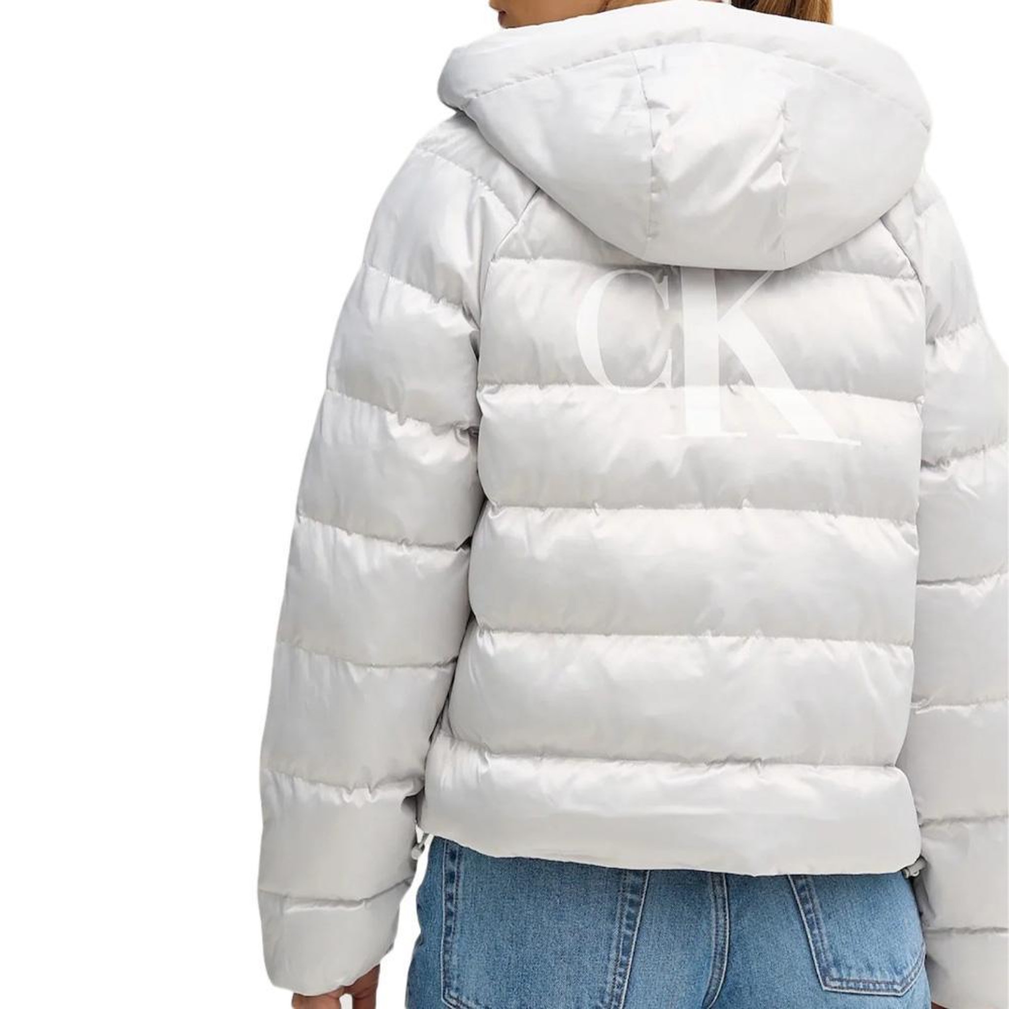 Voir la diapositive 2 : CALVIN KLEIN JEANS Doudoune Gris Clair Femme Calvin Klein Jeans Satin