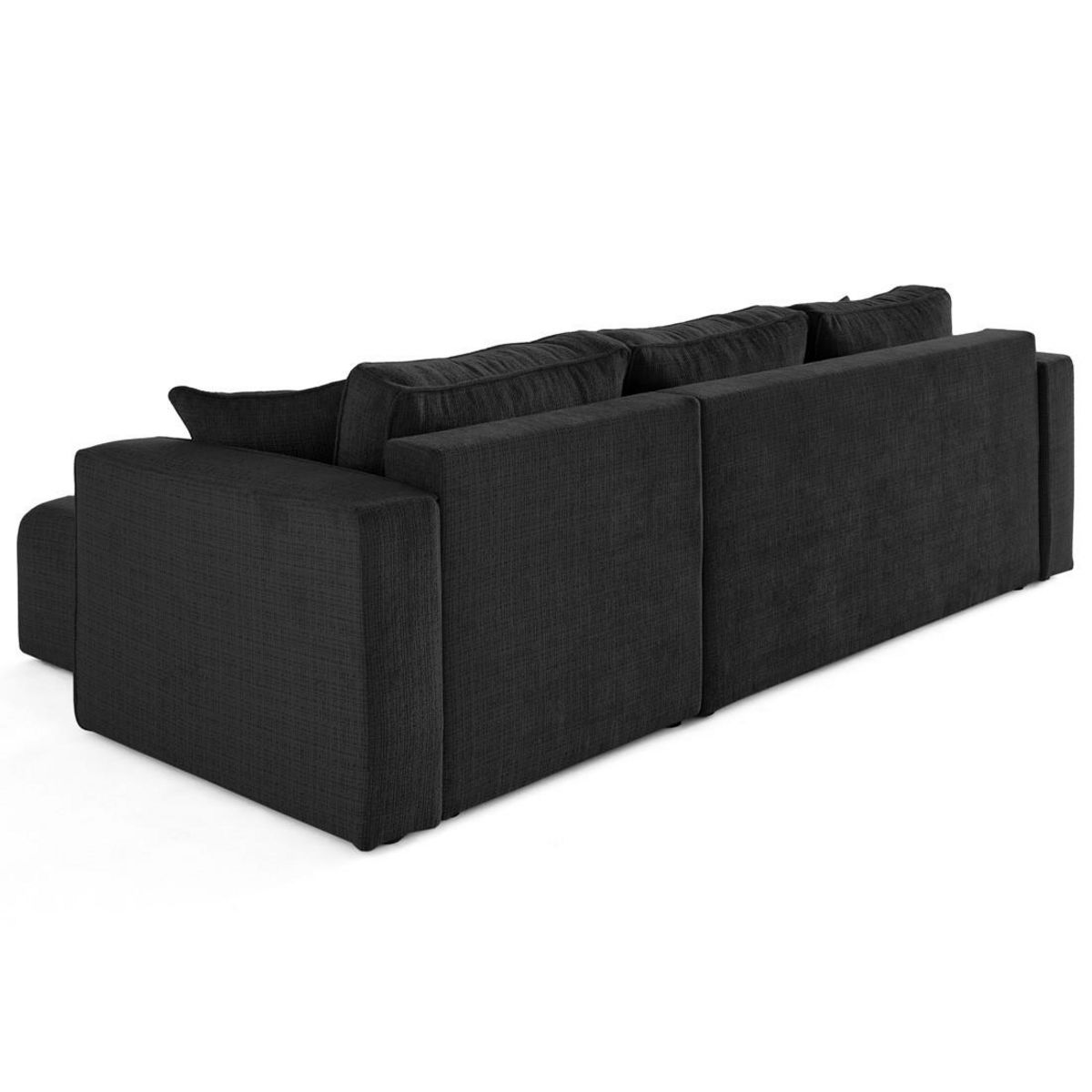 BEST MOBILIER Topaze - canapé d'angle déhoussable réversible 4 places en velours texturé