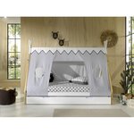 Paris Prix Pack - Lit Enfant, Tiroir & Voile  Tipi  90x200cm Blanc