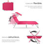 Voir la diapositive 3 : tectake Lot de 2 transats de jardin en acier pliable rose vif